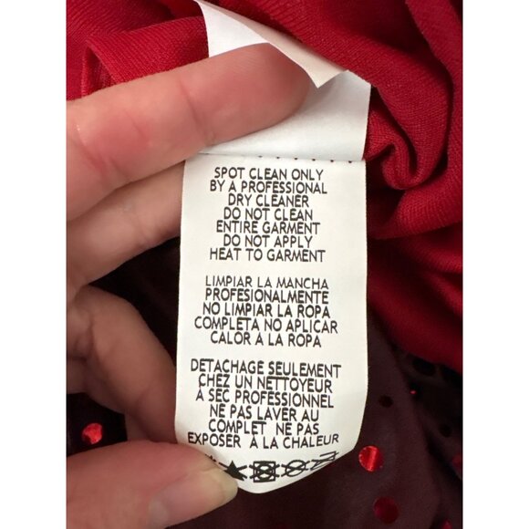 Vintage Y2K Jump Apparel Red Satin Spaghetti Strap Dress Ruched Bodice Sparkle - Picture 12 of 12